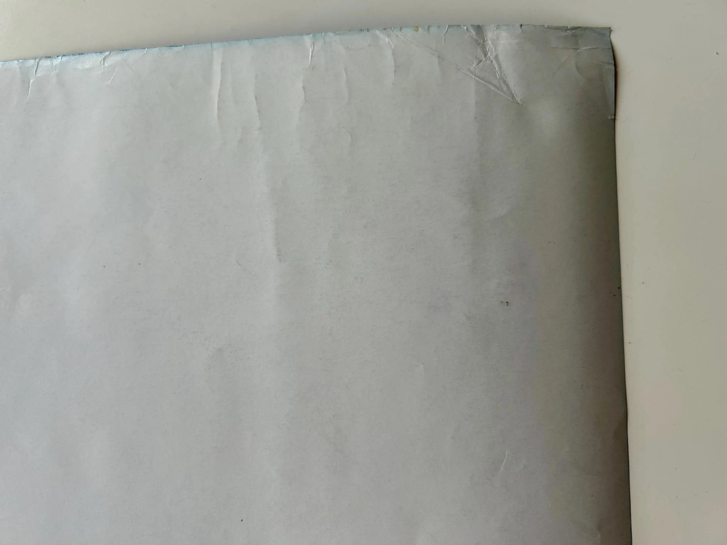 Sheet of white paper on a light gray background