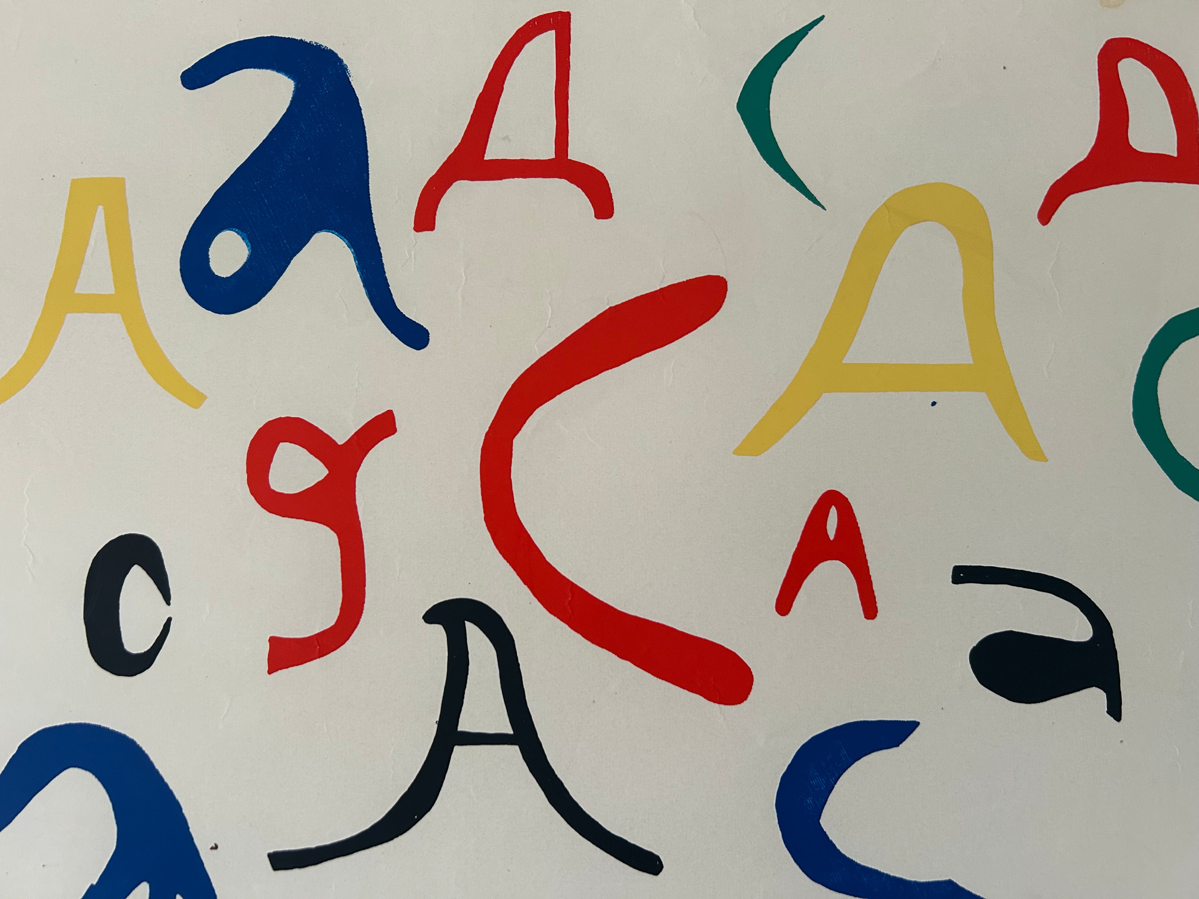Colorful letters shaped on a white background