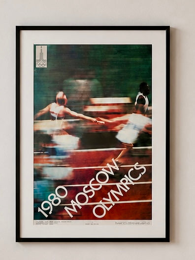Original 1980 Soviet Olympic Poster – Relay Race – Japanese Artists – Kawadu, Matsumoto, Ishinosawa, Kishimoto